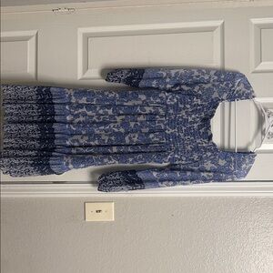 Just...Taylor Blue Floral Smocked Dress